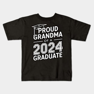 Proud Grandma of a 2024 Graduate Senior Class Family Graduation Kids T-Shirt